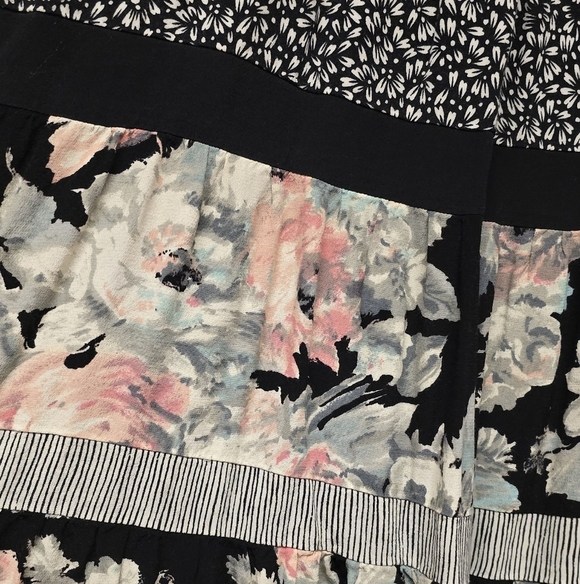 Vintage Carol Anderson Whimsigoth Floral Striped Maxi Skirt Sz L - Picture 5 of 7